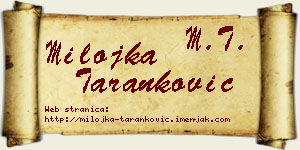 Milojka Taranković vizit kartica